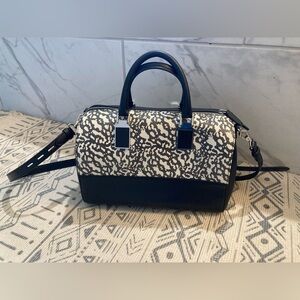 Rebecca Minkoff Gramercy Satchel Tote purse black and white